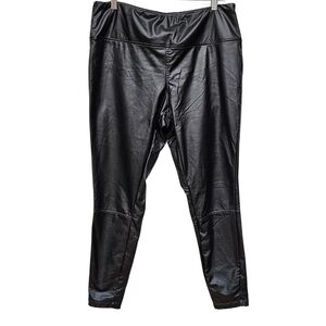a • new day Faux Leather Vegan Black Leggings